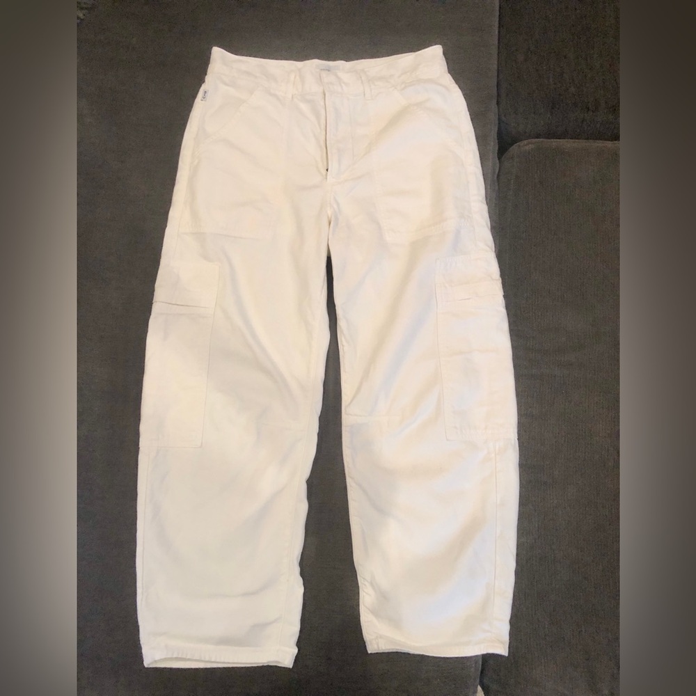Citizens of Humanity Marcelle Low Slung Barrel Pants Cargo Pashmina White sze 28 - Picture 3 of 8